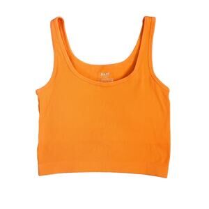 New Pro Fit Orange Seamless Ribbed Tank Top Medium